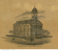 Crawford County Court House - Bucyrus, Ohio 1850 Old Town Map Custom Print - Crawford Co.
