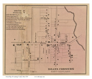 Doans Corners - East Cleveland, Ohio 1858 - Copy C - Old Town Map Custom Print - Cuyahoga Co.
