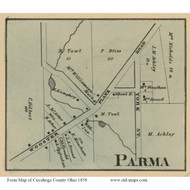 Parma Village - Parma, Ohio 1858 - Copy C - Old Town Map Custom Print - Cuyahoga Co.
