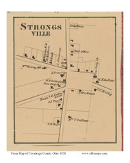 Strongsville Village - Strongsville, Ohio 1858 - Copy C - Old Town Map Custom Print - Cuyahoga Co.