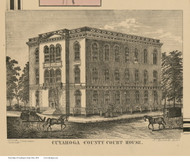 County Court House - Cuyahoga Co., Ohio 1858 - Copy C - Old Town Map Custom Print - Cuyahoga Co.