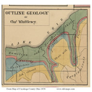 Geology Outline - Cuyahoga Co., Ohio 1858 - Copy C - Old Town Map Custom Print - Cuyahoga Co.