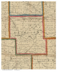 Richland, Ohio 1857 Old Town Map Custom Print - Darke Co.
