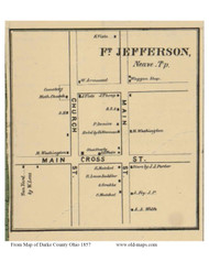 Fort Jefferson - Neave, Ohio 1857 Old Town Map Custom Print - Darke Co.