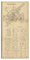 Greenville - Adams, Ohio 1857 Old Town Map Custom Print - Darke Co.
