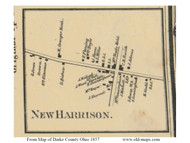 New Harrison - Adams, Ohio 1857 Old Town Map Custom Print - Darke Co.