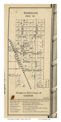 Gordon - Twin, Ohio 1857 Old Town Map Custom Print - Darke Co.