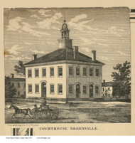 County Courthouse - Darke Co., Ohio 1857 Old Town Map Custom Print - Darke Co.