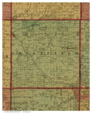 Greenfield, Ohio 1848 Old Town Map Custom Print - Fairfield Co.