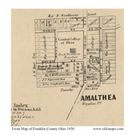 Amalthea, Ohio 1856 Old Town Map Custom Print - Franklin Co.