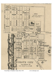 Grove City, Ohio 1856 Old Town Map Custom Print - Franklin Co.