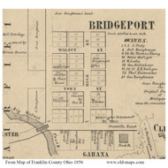 Bridgeport, Ohio 1856 Old Town Map Custom Print - Franklin Co.