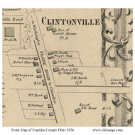 Clintonville, Ohio 1856 Old Town Map Custom Print - Franklin Co.