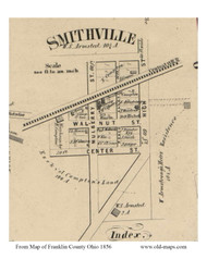 Smithville, Ohio 1856 Old Town Map Custom Print - Franklin Co.