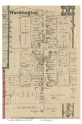 Worthington, Ohio 1856 Old Town Map Custom Print - Franklin Co.