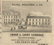 Blake, Williams & Co Coach & Light Carriage Manufacturers, Ohio 1856 Old Town Map Custom Print - Franklin Co.