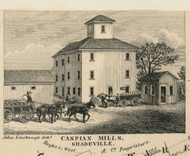 Caspian Mills, Ohio 1856 Old Town Map Custom Print - Franklin Co.
