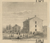 Otterbein University, Ohio 1856 Old Town Map Custom Print - Franklin Co.