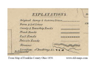 Explanations, Ohio 1856 Old Town Map Custom Print - Franklin Co.