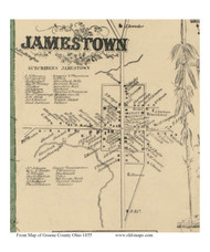 Jameston - Silver Creek, Ohio 1855 Old Town Map Custom Print - Greene Co.