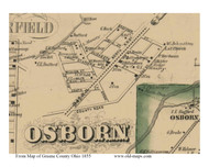Osborn - Bath, Ohio 1855 Old Town Map Custom Print - Greene Co.