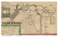 Yellow Springs - Miami, Ohio 1855 Old Town Map Custom Print - Greene Co.