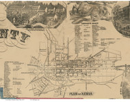 Xenia Village - Xenia, Ohio 1855 Old Town Map Custom Print - Greene Co.