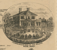 Catawba Place- Res. of Jas. Allison - Greene Co., Ohio 1855 Old Town Map Custom Print - Greene Co.