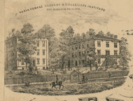 Xenia Female Acadamy & Collegiate Institute - Greene Co., Ohio 1855 Old Town Map Custom Print - Greene Co.
