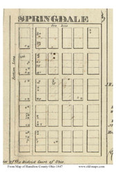 Springdale - Springfield, Ohio 1847 Old Town Map Custom Print - Hamilton Co.