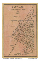 Carthage - Mill Creek, Ohio 1856 Old Town Map Custom Print - Hamilton Co.