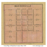 Madisonville - Columbia, Ohio 1856 Old Town Map Custom Print - Hamilton Co.
