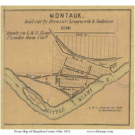 Montauk - Columbia, Ohio 1856 Old Town Map Custom Print - Hamilton Co.