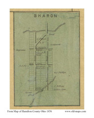 Sharon - Sycamore, Ohio 1856 Old Town Map Custom Print - Hamilton Co.