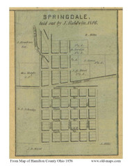 Springdale - Springfield, Ohio 1856 Old Town Map Custom Print - Hamilton Co.