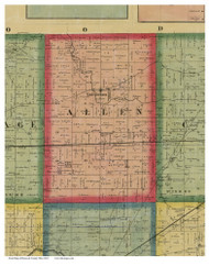 Allen, Ohio 1863 Old Town Map Custom Print - Hancock Co.