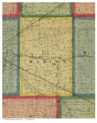 Marion, Ohio 1863 Old Town Map Custom Print - Hancock Co.