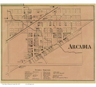 Arcadia - Washington, Ohio 1863 Old Town Map Custom Print - Hancock Co.