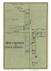 North Liberty - Jackson, Ohio 1863 Old Town Map Custom Print - Hancock Co.