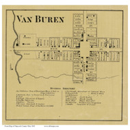 Van Buren - Allen, Ohio 1863 Old Town Map Custom Print - Hancock Co.