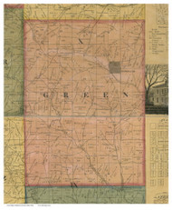 Green, Ohio 1862 Old Town Map Custom Print - Harrison Co.