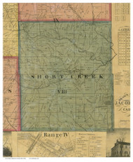 Short Creek, Ohio 1862 Old Town Map Custom Print - Harrison Co.