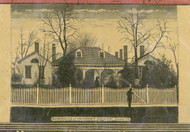Residence of Chancey Dewey - Cadiz, Ohio 1862 Old Town Map Custom Print - Harrison Co.