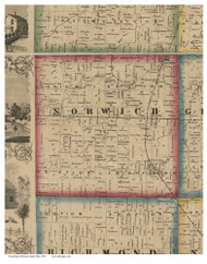 Norwich, Ohio 1859 Old Town Map Custom Print - Huron Co.