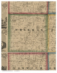 Sherman, Ohio 1859 Old Town Map Custom Print - Huron Co.