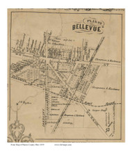Bellevue - Lyme, Ohio 1859 Old Town Map Custom Print - Huron Co.