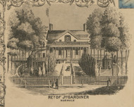 Res. of J. Gardiner - Norwalk, Ohio 1859 Old Town Map Custom Print - Huron Co.