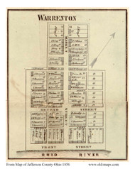 Warrenton - Warren, Ohio 1856 Old Town Map Custom Print - Jefferson Co.