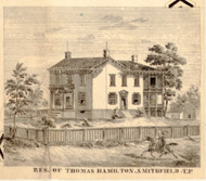 Res. of Thomas Hamilton - Smithfield, Ohio 1856 Old Town Map Custom Print - Jefferson Co.