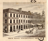 Brick Block - Steubenville, Ohio 1856 Old Town Map Custom Print - Jefferson Co.